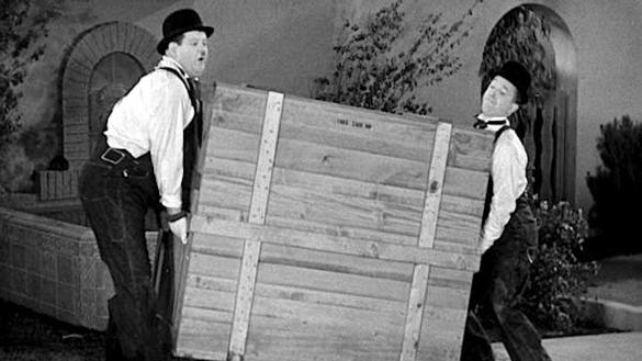 Oliver Hardy und Stan Laurel in »The Music Box« (1932)